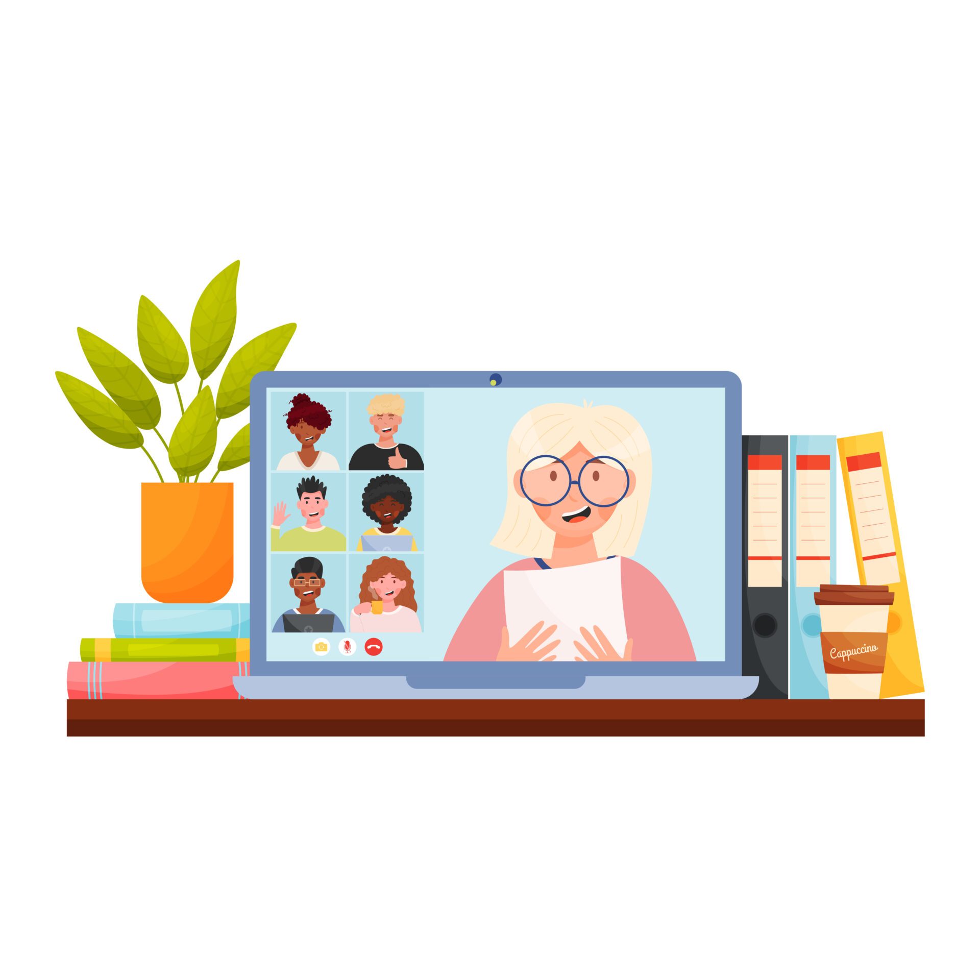 home office laptop online video chat 48
